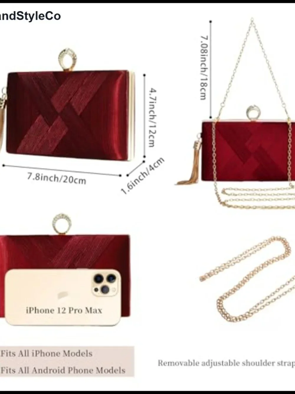 Silk Satin Beaded Tassel Evening Clutch Crossbody Wedding Party Bag